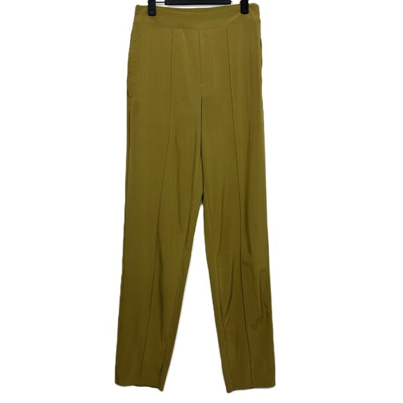 Athleta Brooklyn Heights High Rise Straight Pants Tapestry Gold Olive 4T 4 Tall - Picture 2 of 9